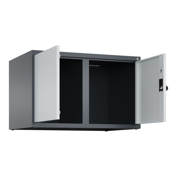 C+P Aufsatzschrank Classic PLUS, 2 Abteile, 500x800x500mm, 7016/7035 Verschluss Sicherheits-Drehriegel