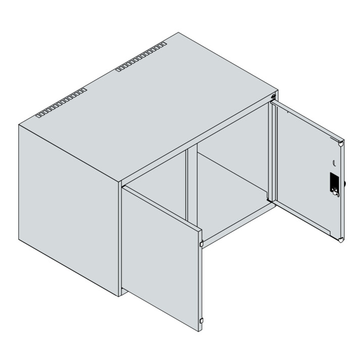 C+P Aufsatzschrank Classic PLUS, 2 Abteile, 500x800x500mm, 7035/0024 Verschluss Sicherheits-Drehriegel