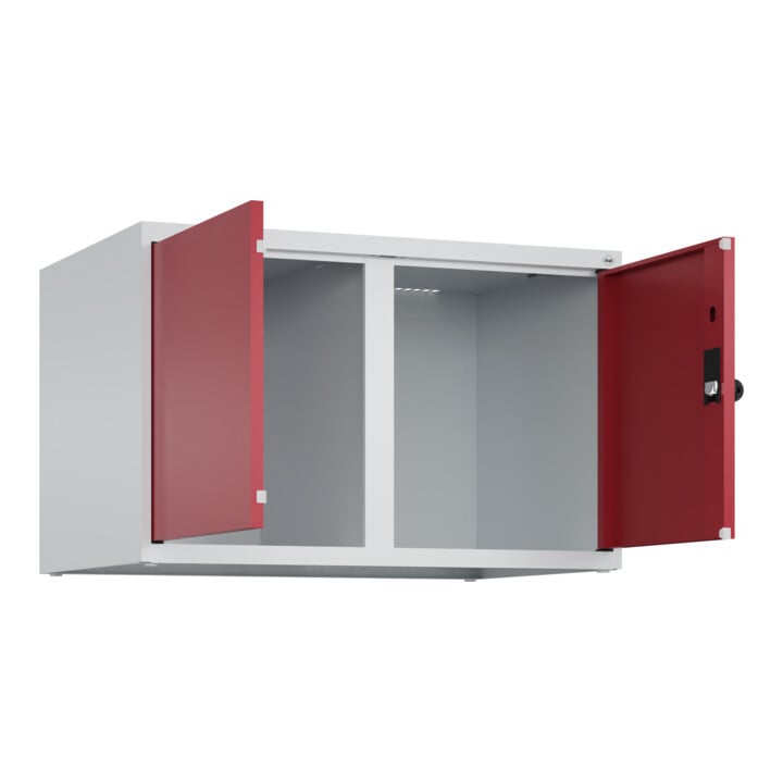 C+P Aufsatzschrank Classic PLUS, 2 Abteile, 500x800x500mm, 7035/3003 Verschluss Sicherheits-Drehriegel