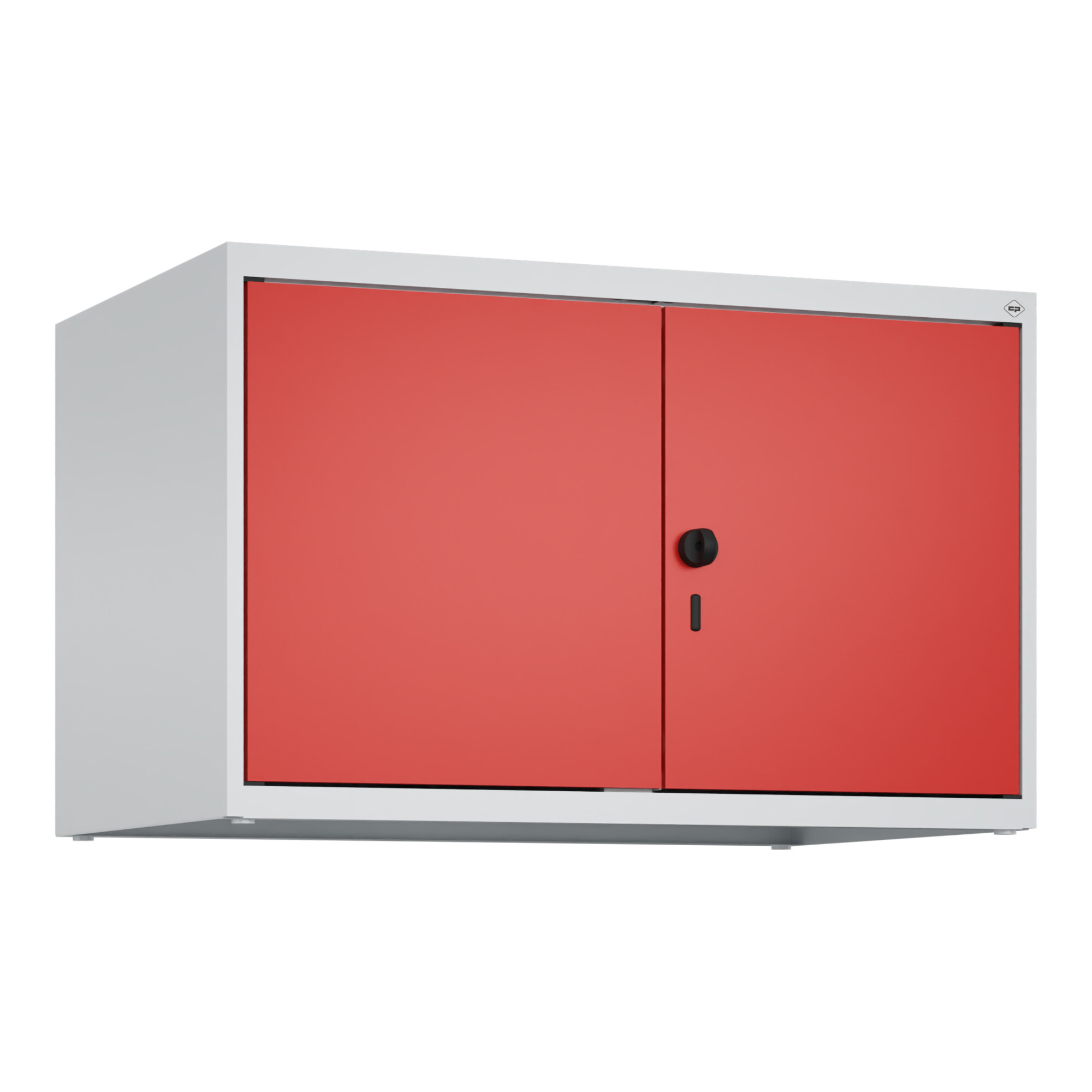 C+P Aufsatzschrank Classic PLUS, 2 Abteile, 500x800x500mm, 7035/3020 Verschluss Sicherheits-Drehriegel ; C + P Möbelsysteme