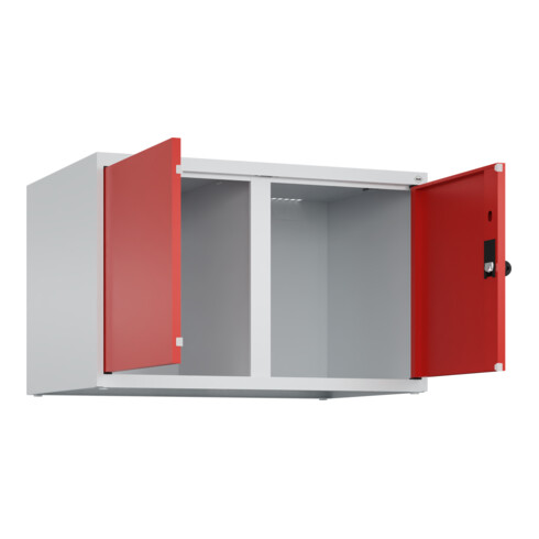C+P Aufsatzschrank Classic PLUS, 2 Abteile, 500x800x500mm, 7035/3020 Verschluss Sicherheits-Drehriegel