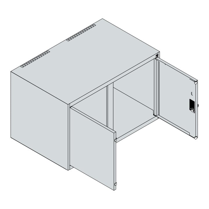 C+P Aufsatzschrank Classic PLUS, 2 Abteile, 500x800x500mm, 7035/3020 Verschluss Zylinderschloss