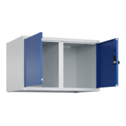 C+P Aufsatzschrank Classic PLUS, 2 Abteile, 500x800x500mm, 7035/5010 Verschluss Sicherheits-Drehriegel