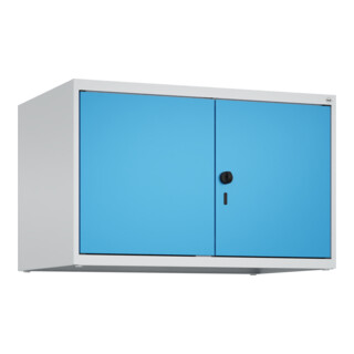 C+P Aufsatzschrank Classic PLUS, 2 Abteile, 500x800x500mm, 7035/5012 Verschluss Sicherheits-Drehriegel