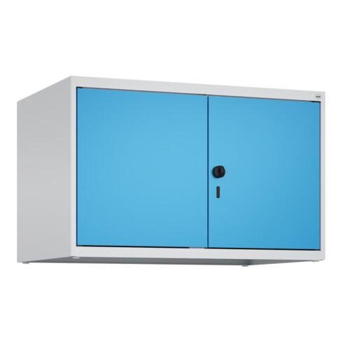 C+P Aufsatzschrank Classic PLUS, 2 Abteile, 500x800x500mm, 7035/5012 Verschluss Sicherheits-Drehriegel