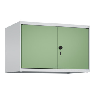 C+P Aufsatzschrank Classic PLUS, 2 Abteile, 500x800x500mm, 7035/6011 Verschluss Sicherheits-Drehriegel
