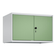 C+P Aufsatzschrank Classic PLUS, 2 Abteile, 500x800x500mm, 7035/6011 Verschluss Sicherheits-Drehriegel
