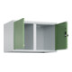 C+P Aufsatzschrank Classic PLUS, 2 Abteile, 500x800x500mm, 7035/6011 Verschluss Sicherheits-Drehriegel-2