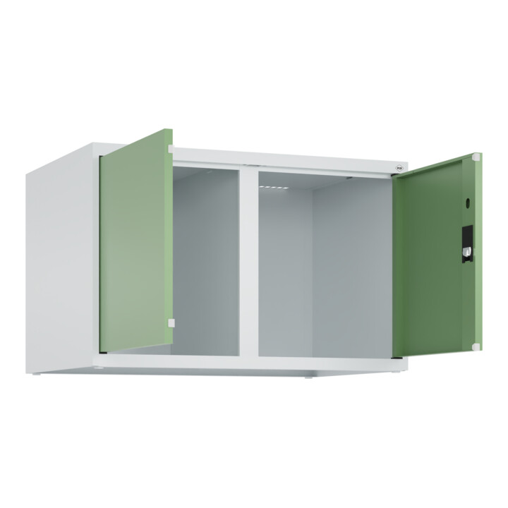C+P Aufsatzschrank Classic PLUS, 2 Abteile, 500x800x500mm, 7035/6011 Verschluss Zylinderschloss