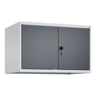 C+P Aufsatzschrank Classic PLUS, 2 Abteile, 500x800x500mm, 7035/7016 Verschluss Sicherheits-Drehriegel