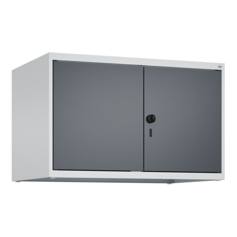 C+P Aufsatzschrank Classic PLUS, 2 Abteile, 500x800x500mm, 7035/7016 Verschluss Sicherheits-Drehriegel