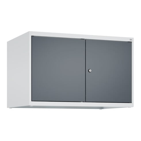 C+P Aufsatzschrank Classic PLUS, 2 Abteile, 500x800x500mm, 7035/7016 Verschluss Zylinderschloss