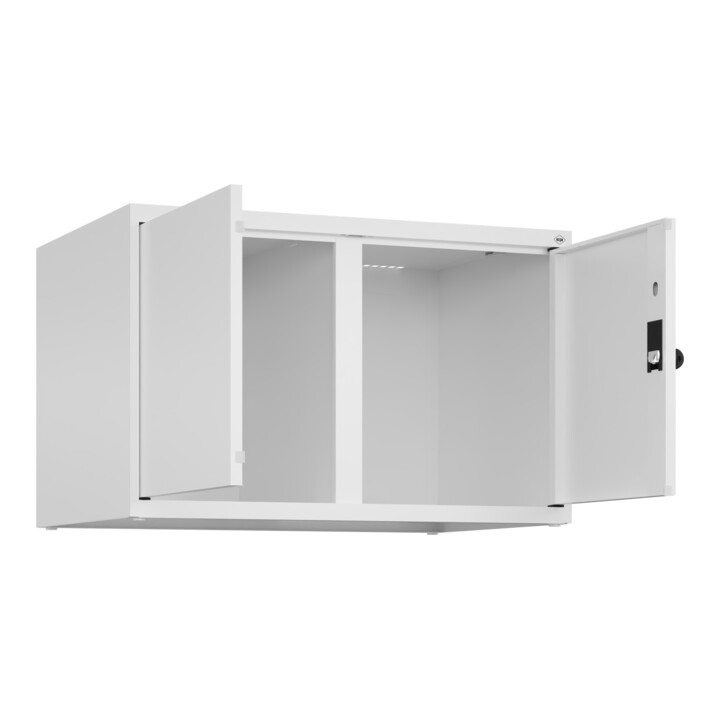 C+P Aufsatzschrank Classic PLUS, 2 Abteile, 500x800x500mm, 9016/9016 Verschluss Sicherheits-Drehriegel