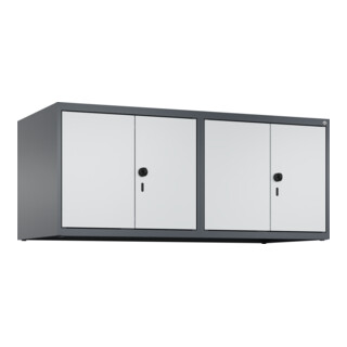 C+P Aufsatzschrank Classic PLUS, 4 Abteile, 500x1200x500mm, 7016/7035 Verschluss Sicherheits-Drehriegel