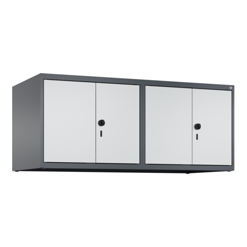 C+P Aufsatzschrank Classic PLUS, 4 Abteile, 500x1200x500mm, 7016/7035 Verschluss Sicherheits-Drehriegel