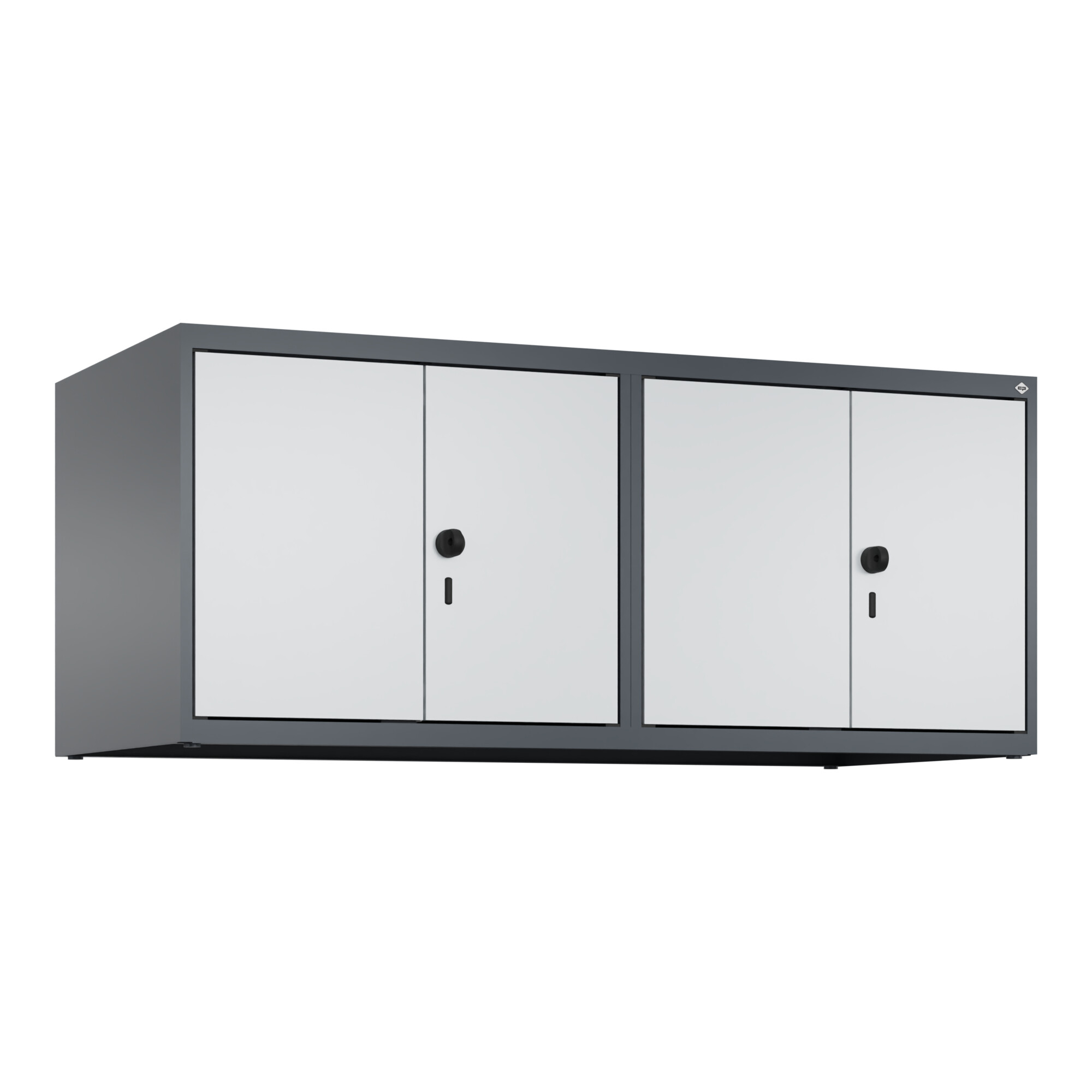 C+P Aufsatzschrank Classic PLUS, 4 Abteile, 500x1200x500mm, 7016/7035 Verschluss Sicherheits-Drehriegel ; C + P Möbelsysteme