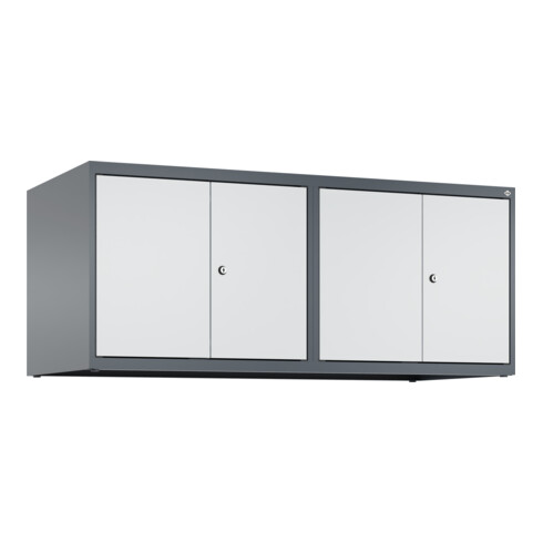 C+P Aufsatzschrank Classic PLUS, 4 Abteile, 500x1200x500mm, 7016/7035 Verschluss Zylinderschloss