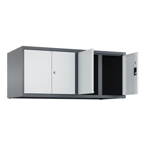 C+P Aufsatzschrank Classic PLUS, 4 Abteile, 500x1200x500mm, 7016/7035 Verschluss Zylinderschloss