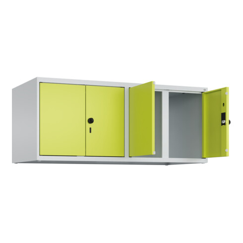 C+P Aufsatzschrank Classic PLUS, 4 Abteile, 500x1200x500mm, 7035/0024 Verschluss Sicherheits-Drehriegel