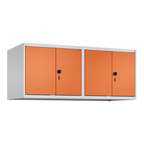 C+P Aufsatzschrank Classic PLUS, 4 Abteile, 500x1200x500mm, 7035/2004 Verschluss Sicherheits-Drehriegel