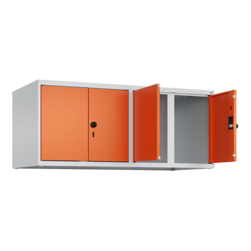 C+P Aufsatzschrank Classic PLUS, 4 Abteile, 500x1200x500mm, 7035/2004 Verschluss Sicherheits-Drehriegel