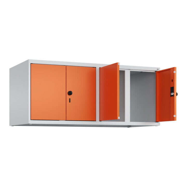 C+P Aufsatzschrank Classic PLUS, 4 Abteile, 500x1200x500mm, 7035/2004 Verschluss Sicherheits-Drehriegel
