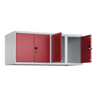 C+P Aufsatzschrank Classic PLUS, 4 Abteile, 500x1200x500mm, 7035/3003 Verschluss Sicherheits-Drehriegel