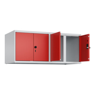 C+P Aufsatzschrank Classic PLUS, 4 Abteile, 500x1200x500mm, 7035/3020 Verschluss Sicherheits-Drehriegel