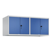 C+P Aufsatzschrank Classic PLUS, 4 Abteile, 500x1200x500mm, 7035/5010 Verschluss Sicherheits-Drehriegel