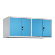 C+P Aufsatzschrank Classic PLUS, 4 Abteile, 500x1200x500mm, 7035/5012 Verschluss Sicherheits-Drehriegel