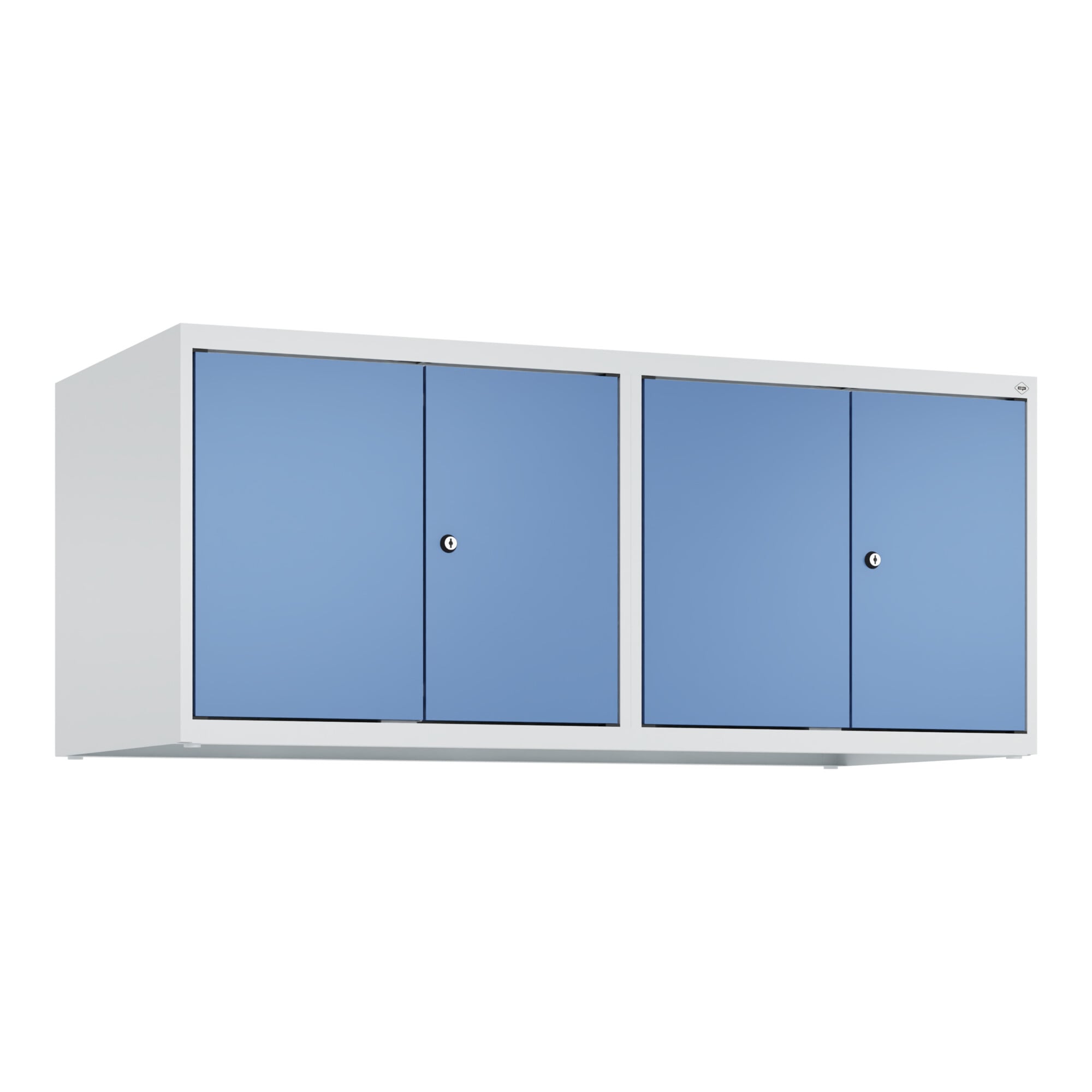 C+P Aufsatzschrank Classic PLUS, 4 Abteile, 500x1200x500mm, 7035/5023 Verschluss Zylinderschloss ; C + P Möbelsysteme
