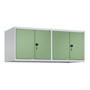 C+P Aufsatzschrank Classic PLUS, 4 Abteile, 500x1200x500mm, 7035/6011 Verschluss Sicherheits-Drehriegel