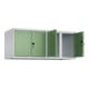 C+P Aufsatzschrank Classic PLUS, 4 Abteile, 500x1200x500mm, 7035/6011 Verschluss Sicherheits-Drehriegel