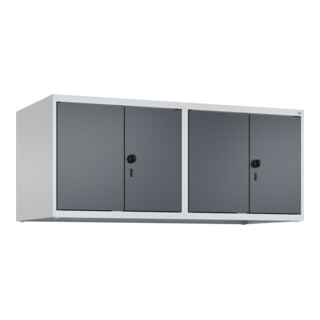 C+P Aufsatzschrank Classic PLUS, 4 Abteile, 500x1200x500mm, 7035/7016 Verschluss Sicherheits-Drehriegel