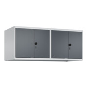 C+P Aufsatzschrank Classic PLUS, 4 Abteile, 500x1200x500mm, 7035/7016 Verschluss Sicherheits-Drehriegel