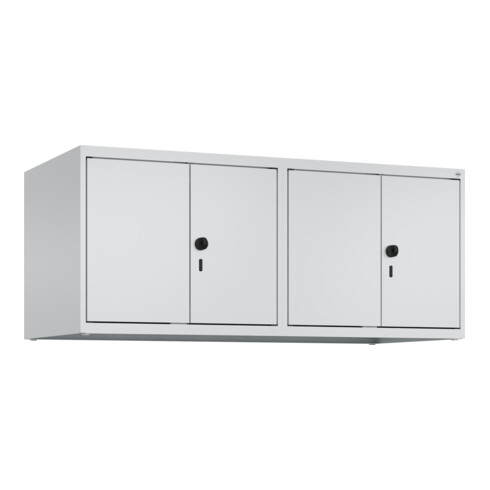 C+P Aufsatzschrank Classic PLUS, 4 Abteile, 500x1200x500mm, 7035/7035 Verschluss Sicherheits-Drehriegel