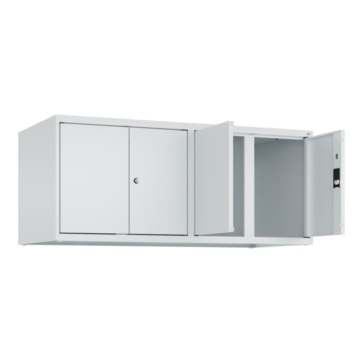 C+P Aufsatzschrank Classic PLUS, 4 Abteile, 500x1200x500mm, 7035/7035 Verschluss Zylinderschloss