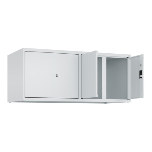 C+P Aufsatzschrank Classic PLUS, 4 Abteile, 500x1200x500mm, 7035/7035 Verschluss Zylinderschloss