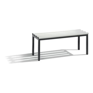 C+P Banquette du vestiaire Basic, H420xL1000xP353mm Couleur des baguettes de siège gris clair Couleur gris clair Cadre noir gris noir