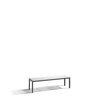 C+P Banquette du vestiaire Basic, H420xL1500xP353mm Couleur des baguettes de siège gris clair Couleur gris clair Cadre noir gris noir