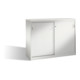 C+P Buffet à dossiers Acurado avec portes coulissantes, 2 x 3 hauteurs de dossiers, H1200xL1600xP500mm aluminium blanc-1