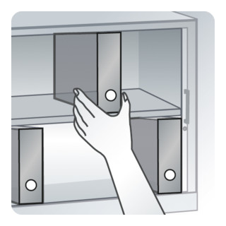 C+P File sideboard Omnispace avec volet roulant et étagères gris clair 420 mm