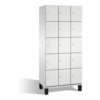 Armoire Cambio C+P avec étagères sur pieds 15 étagères Avant gris clair Corps gris clair
