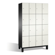 C+P Cabinet Cambio sur pieds, 16 compartiments, H1980xL1200xP525mm Avant Blanc pur corps Noir gris-1