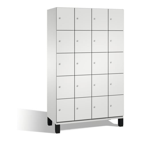 C+P Cabinet Cambio sur pieds, 20 compartiments, H1980xL1200xP525mm Avant Corps gris clair Corps gris clair Gris clair