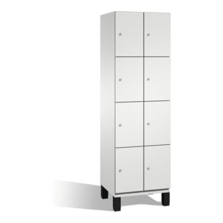 Cambio C+P armoire avec étagères sur pieds 8 compartiments Avant gris clair Corps gris clair