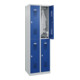 C+P Casier double étage Base PLUS, 4 compartiments, 1850x600x500mm, 7035/5010-1
