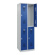 C+P Casier double étage Base PLUS, 4 compartiments, 1850x600x500mm, 7035/5010-2