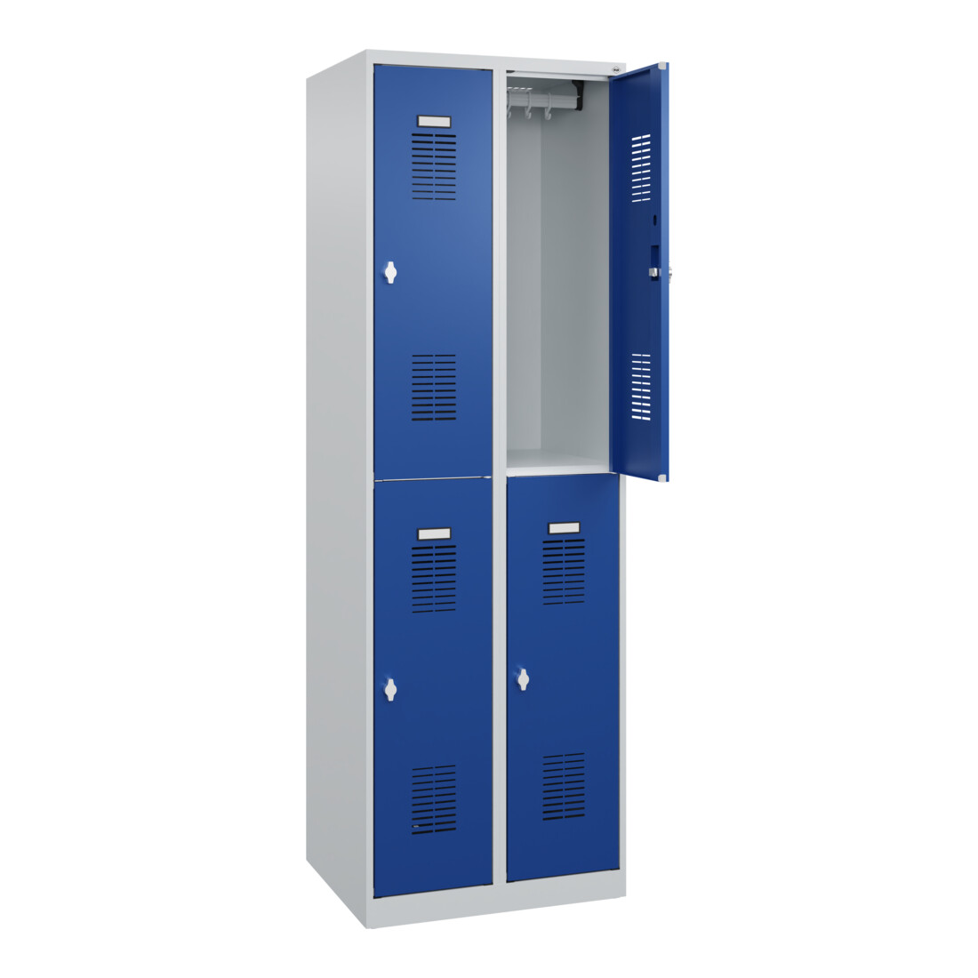 C+P Casier double étage Base PLUS, 4 compartiments, 1850x600x500mm, 7035/5010