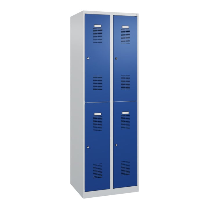 C+P Casier double étage Base PLUS, 4 compartiments, 1850x600x500mm, 7035/5010
